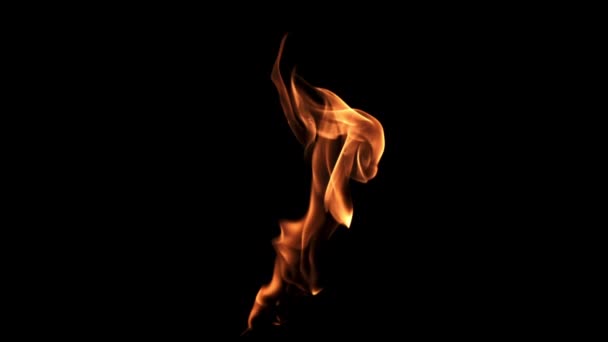 De vlammen van het vuur branden fel. Gefilmd is slow motion 1000 frames per seconde. — Stockvideo
