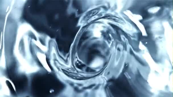 A água gira com bolhas de ar. Filmado é câmera lenta 1000 fps. — Vídeo de Stock