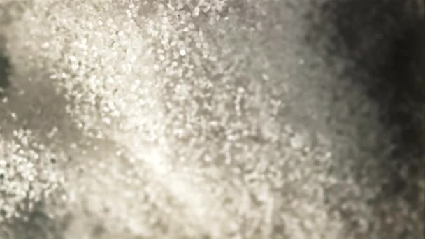 Monte Açúcar Sobe Desce Macro Fundo Vista Superior Textura Açúcar — Vídeo de Stock