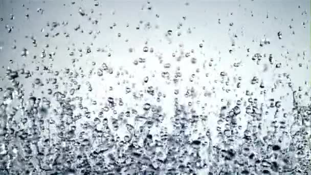 水滴が立ち上がり 落下する 白い背景で 撮影はスローモーション1000 Fps — ストック動画