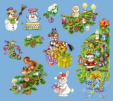 Bir dizi Noel elementi