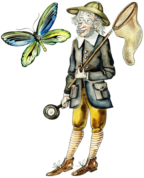 Смішні метелик мисливець Стокова Картинка
