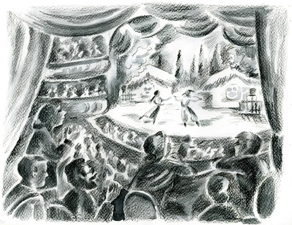 Spectators looking from theatre box — Stock Photo, Image