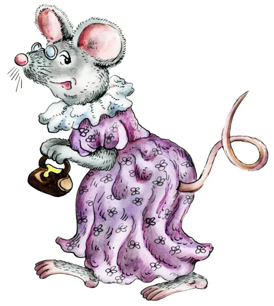 Cartoon ouderwetse muis Stockafbeelding