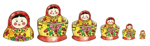 Matreshka russian dolls set — Stock Photo, Image