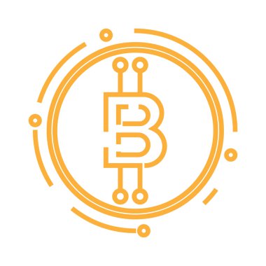Bitcoin sembolü düz tasarım. Vektör