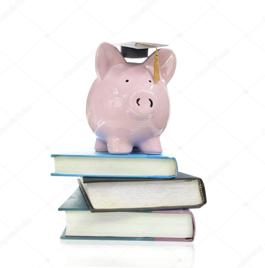 books and piggy