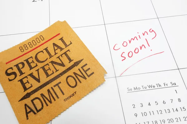 Coming soon ticket — Stock Photo, Image