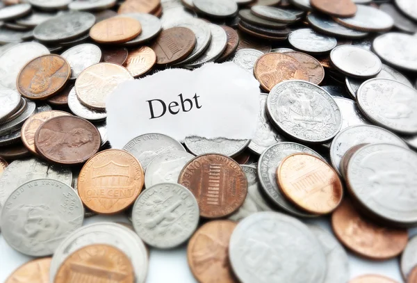 Moedas de dívida — Fotografia de Stock