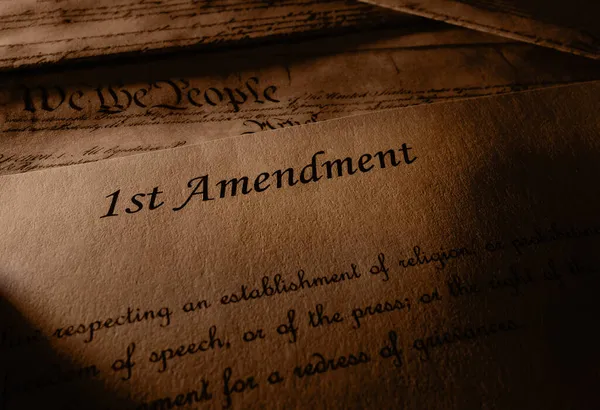 First Amendment Text United States Constitution — Stock Photo, Image