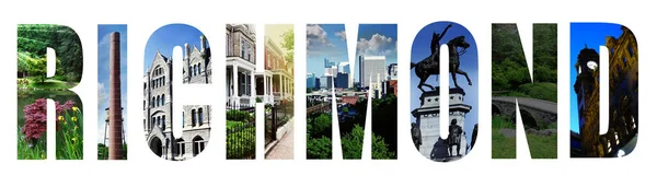 Banner Collage Images Richmond Virginia Text Isolated White — Stockfoto