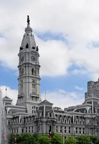 Edificio Histórico Del Ayuntamiento Centro Filadelfia — Foto de Stock