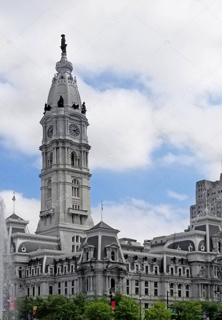 Historic City Hall building in downtown Philadelphia