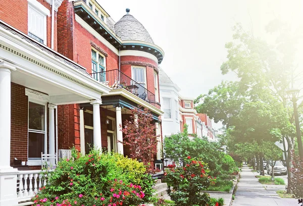 Historic Homes Quiet Street Fan District Richmond Virginia — Fotografia de Stock