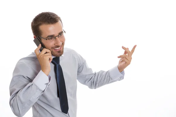Business man speaking on cellphone — Stock Photo, Image