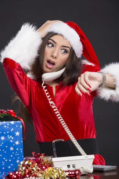 Running out of time on Christmas Eve — Stock Photo, Image