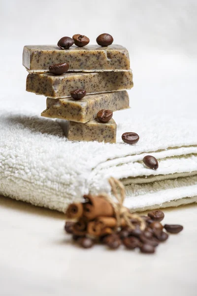 Handmade soap bars stack — Stock Photo, Image