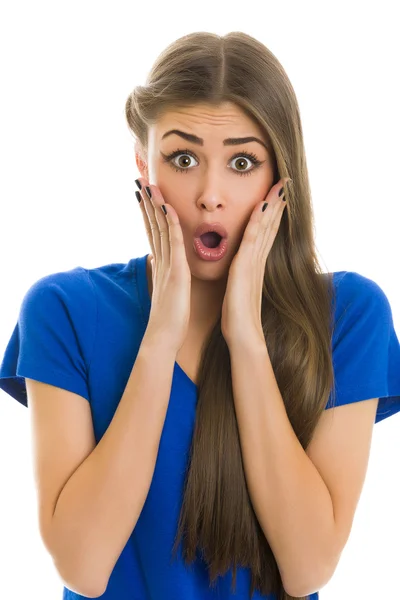 stock image Shocked young lady