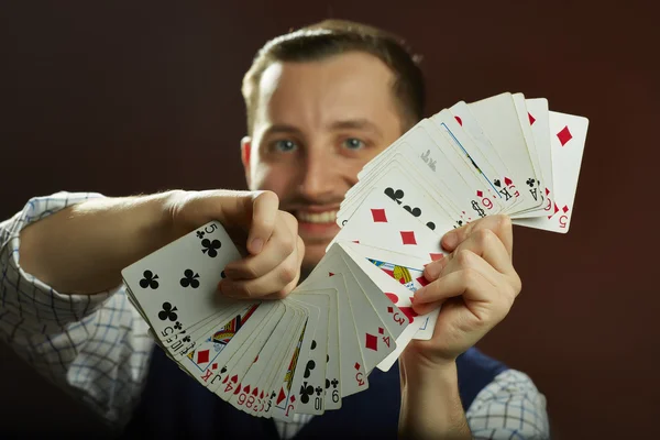 Jogando cartas malabarismo — Fotografia de Stock