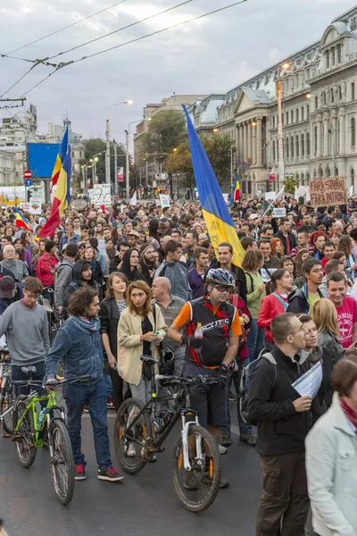 Manifestations contre l'extraction d'or au cyanure à Rosia Montana — Photo