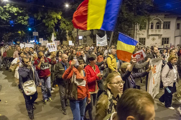 Protestos contra a extração de ouro cianeto em Rosia Montana — Fotografia de Stock