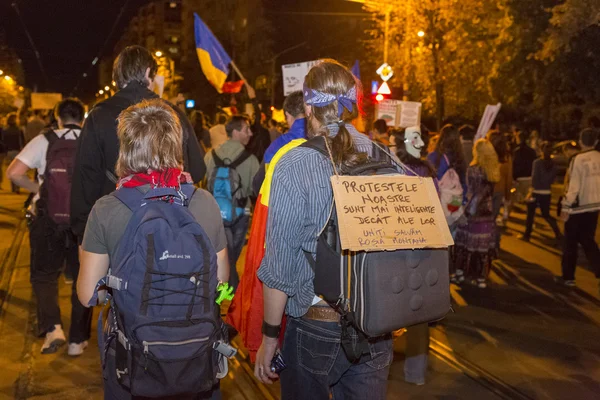 Protesty przeciwko cyjanku wydobycie złota w rosia montana — Zdjęcie stockowe