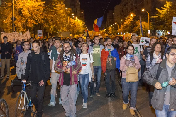 Proteste contro l'estrazione dell'oro di cianuro a Rosia Montana — Foto Stock