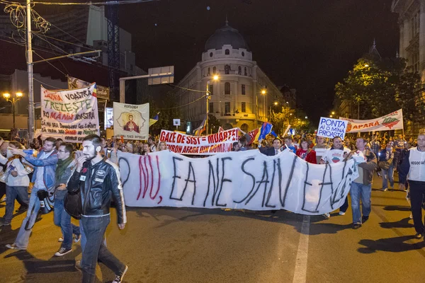 Protesty przeciwko cyjanku wydobycie złota w rosia montana — Zdjęcie stockowe