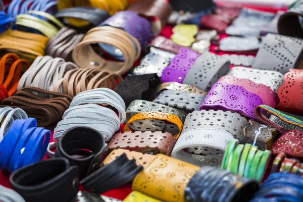 Colorful leather bracelets — Stock Photo, Image