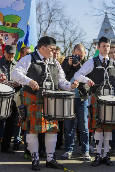 Irish drum band on St. Patrick's Day — Stock Photo, Image