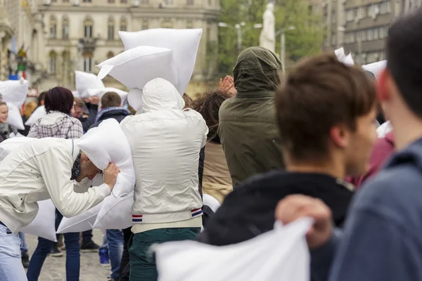 International pillow fight day — Stock Photo, Image