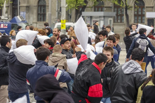 International pillow fight day — Stock Photo, Image