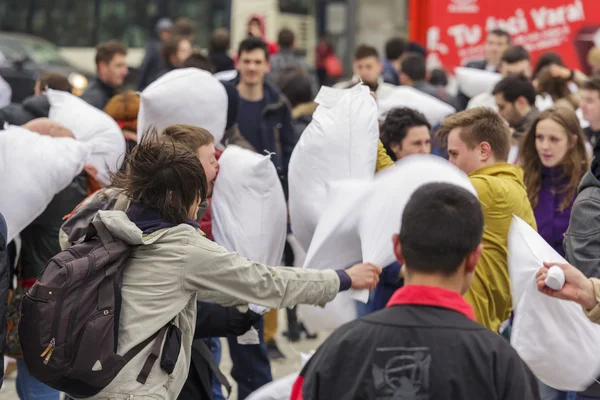 International pillow fight day — Stock Photo, Image