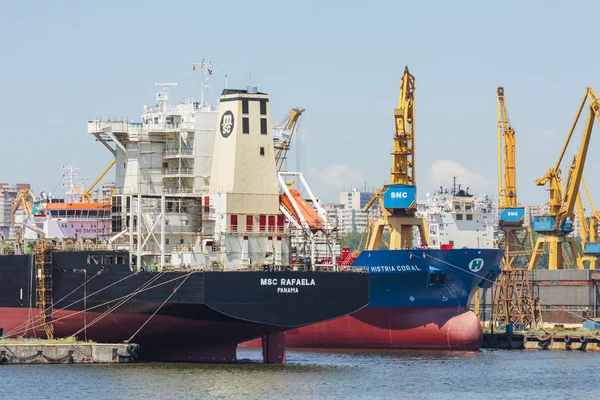 Docked bulk cargo ships — Stock Photo, Image