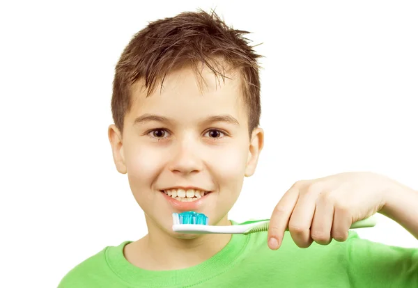 Limpeza dos dentes — Fotografia de Stock
