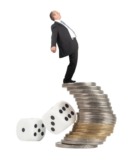 Unbalanced business man — Stock Photo, Image