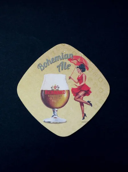 Prague Czech Republic Circa March 2020 Bernard Bohemian Ale Cardboard — Stok Foto