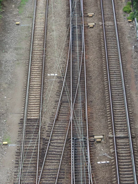 Vias Férreas Ferroviárias Para Transporte Público Ferroviário — Fotografia de Stock