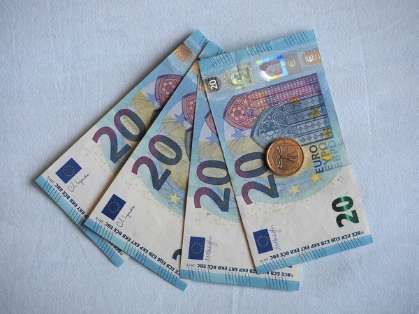 Billetes Euros Firmados Por Christine Lagarde Mario Draghi Monedas Eur —  Fotos de Stock