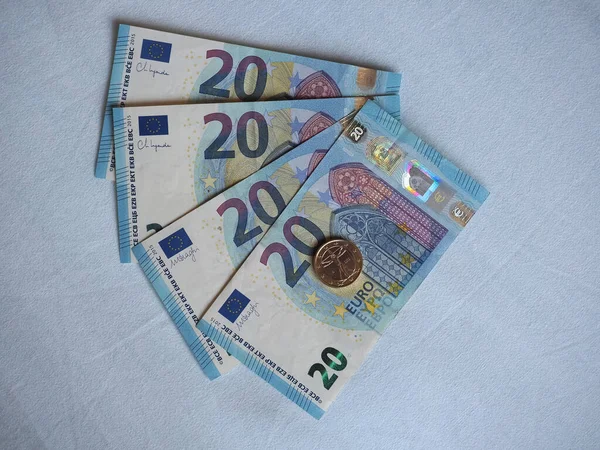 Banconote Monete Euro Eur Valuta Dell Unione Europea — Foto Stock