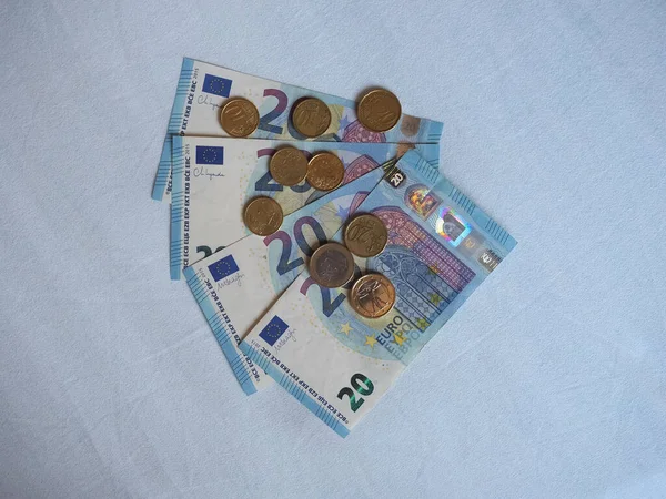 Eurobankovky Euromince Eur Měna Evropské Unie — Stock fotografie