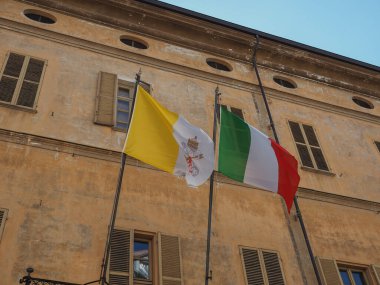 İtalya, Avrupa ve Vatikan 'ın ulusal bayrağı Vatikan Şehri, Avrupa