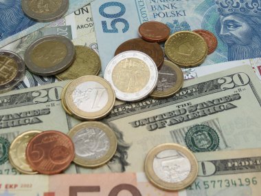 Karışık para birimi notları - Usd, Eur, Sek, Pln, Czk