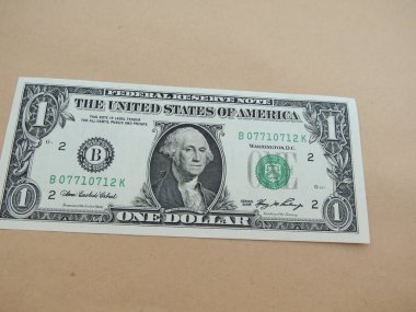 Bize doları banknot - ilk bize Başkan 1789-97, George Washington ön yüzünde featuring bir dolarlık banknot