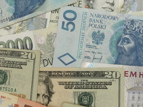 Karışık para birimi notları - Usd, Eur, Sek, Pln, Czk