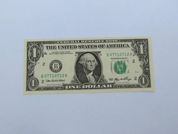 Банкнота Долларах Сша Одна Долларовая Купюра Изображением Первого Президента Сша — стоковое фото
