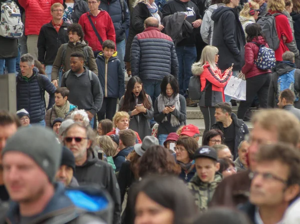 Wenecja Włochy Około Marca 2018 Tłum Ludzi Centrum Miasta — Zdjęcie stockowe
