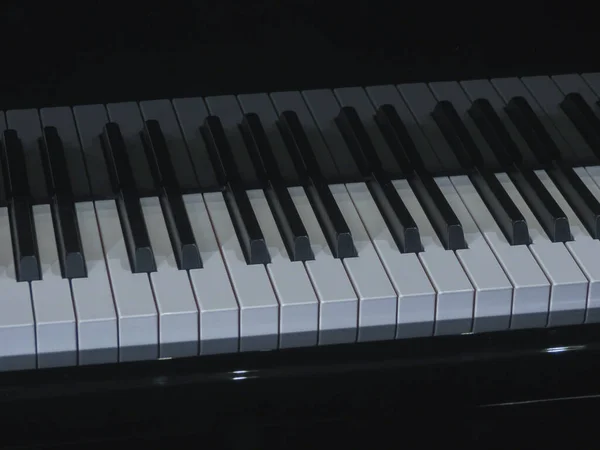 Piano Aka Pianoforte Keyboard Musikinstrument Detalj Tangentbordet — Stockfoto