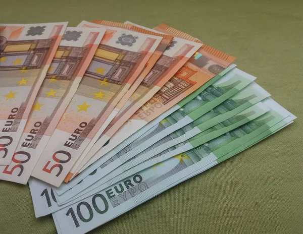 Евро Банкноты Eur Валюта Европейского Союза — стоковое фото