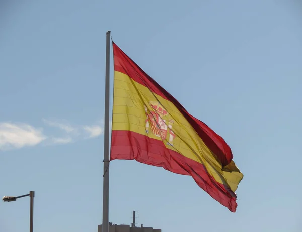 Την Ισπανική Εθνική Σημαία Της Ισπανίας Της Ευρώπης — Φωτογραφία Αρχείου